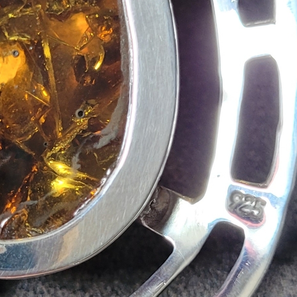 Genuine Amber Silver Pendant - Picture 6 of 12